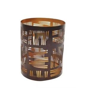 Handmade metal votive candle holder perfect for weddings, receptions & event <b>planners</b> leaf structured votives - Product Image 4