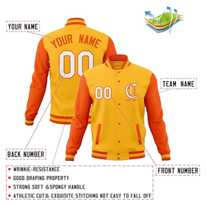 Veste universitaire pour hommes High School Letterman Bomber Style Hoodie Canvas Baseball Jackets avec col montant pour l'hiver - Product Image 3