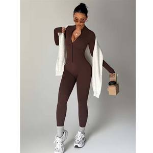 Nuevo Mono Deportivo Casual Elástico para Mujer, Ropa Deportiva de Color Sólido, Mono Sexy Ajustado de Manga Larga - Product Image 3