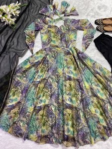 Robe de Mariée de Luxe à Longue Traîne pour Femme, Robe de Bal en Organza à Fleurs Imprimées, Brillance Extrême, pour Demoiselle d'Honneur, Nettoyage à Sec - Product Image 3