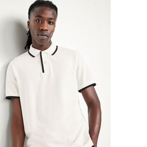 Polo personalizado de mezcla de algodón de alta calidad camiseta de negocios transpirable manga corta suéter de punto hombres cremallera polos - Product Image 6