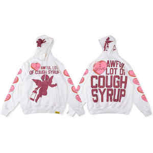 Nouveau sweat à capuche rétro personnalisé populaire 2025, sweat à capuche en coton personnalisé à bordure coupée pour hommes, sweat à capuche imprimé à l'écran lourd - Product Image 2