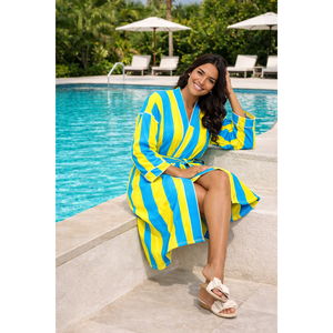 Bata Sunny Sky de talla única, tela de rizo 100% algodón, transpirable, con tirantes finos, manga larga, encaje suave, para uso doméstico en invierno, para damas de honor. - Product Image 2