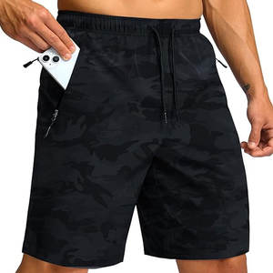 กางเกงขาสั้นลำลองสำหรับผู้ชายพร้อมดีไซน์ตามสั่งแห้งเร็วสำหรับใช้ในบ้านหรือกลางแจ้งลายทึบ - Product Image 1