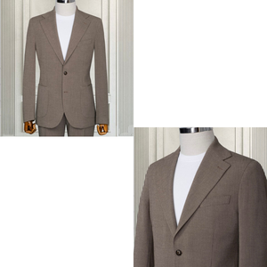 Traje Deportivo Marrón Slim Fit para Hombre, 65% Poliéster, 35% Viscosa, Traje Casual para Negocios y Viajes con Pantalón de Cierre de Botones - Product Image 6