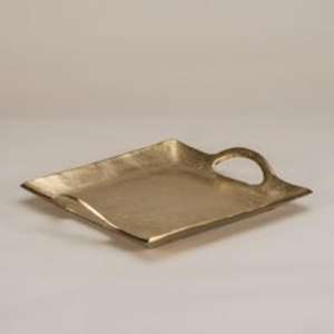 Plateau de service en laiton polyvalent conçu pour servir des boissons ou des desserts et pour servir de superbe pièce maîtresse pour votre table à manger - Product Image 3