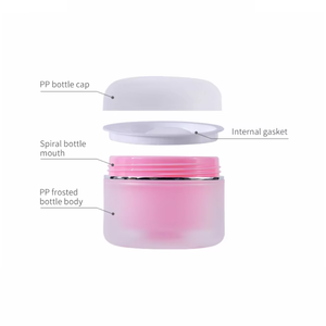 Pot en plastique PET de haute qualité pour cosmétiques avec couvercle pour crème pour la peau et lotion pour le corps pot de crème transparent mat à double paroi en plastique - Product Image 1