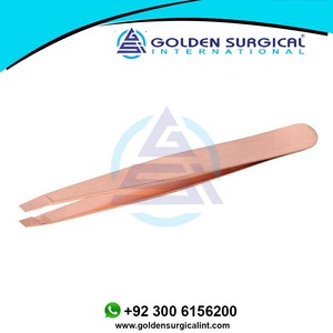 Pinzas Inclinadas de Oro Rosa, Instrumentos Profesionales de Belleza para Salón y Cuidado Personal - Product Image 4