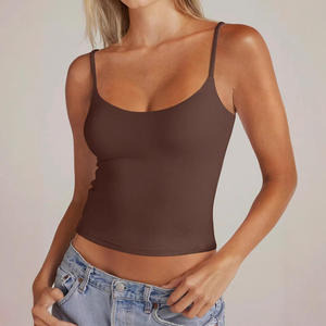 Débardeur Femme Polyvalent en Coton Respirant Tricoté Côtelé pour Yoga et Gym - Product Image 1