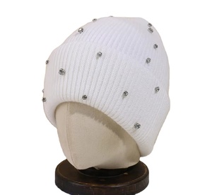 Beanie Cap Casual Ligero Rhinestone Beanie Hat Elegante Nuevo Alta calidad Tamaño personalizado Cap Bordado logo Sombreros para inviernos - Product Image 3