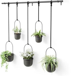 Juego de 5 fabulosas macetas de color negro para el hogar y el jardín, macetas y macetas para interiores y exteriores a un precio competitivo - Product Image 2