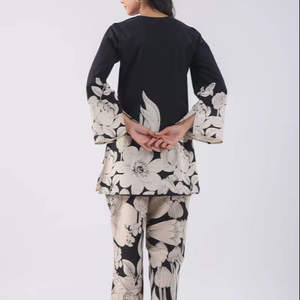 Ensemble de cordons de vêtements de fête de créateur avec impression fantaisie pour femmes au prix de gros beau tissu en coton de haute qualité - Product Image 2