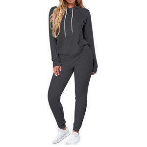 Conjunto deportivo informal de dos piezas para mujer, tela suave y cómoda, ideal para el gimnasio, entrenamiento y moda urbana. - Product Image 1