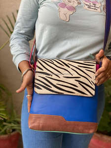 Bolso de piel de vaca estilo occidental para mujer, cuero de vaca de hombro de bandolera, multicolor - Product Image 4