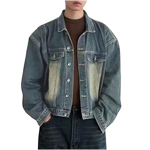 Veste en jean personnalisée imprimée sur le devant, 100% coton, imperméable, coupe-vent, respirante, fermeture éclair, service OEM - Product Image 1