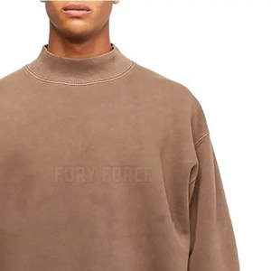 Logo personnalisé Acid Wash Sweatshirt Trendy Street Style Solid Pattern Cotton Pullover Prix de gros Style Casual Style pour l'hiver - Product Image 3