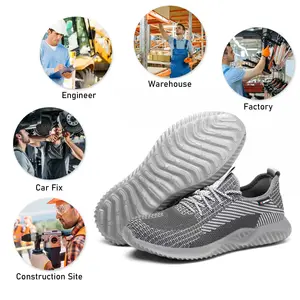 JIANKUN Industrial Shoes workload steel toe shoes Breathable Steel Toe Anti-Impact Protective Safety Shoes PU Rubber