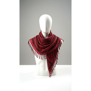 Écharpe Keffiyeh Rouge et Noire 90 x 90 cm en Coton et Polyester Doux, Tissée, Style Ethnique Floral, Accessoire de Mode avec Logo Personnalisé - Product Image 3