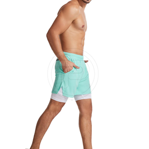 Pantalones cortos deportivos ligeros para hombre de último diseño 2025, estilo informal transpirable de cintura media con patrón sólido hecho de tela de poliéster - Product Image 4