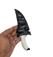Couteau antique en obsidienne noire artisanal, lame de poignard, arme en cristal artisanale, outil de protection spirituelle, décoration, cadeau