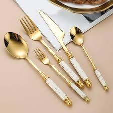 Ensemble de couverts exclusif en acier inoxydable argenté, manche design, ensemble de couverts contemporains pour table à manger - Product Image 5