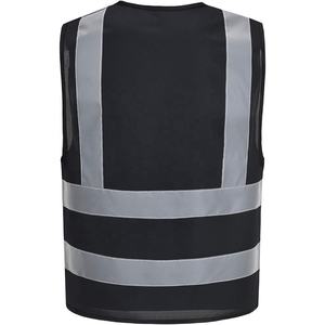 Chaleco Reflectante de Seguridad Color Negro con Logotipo Personalizado al por Mayor 2026, Ropa de Seguridad con Logotipo para Trabajo con Luces LED en Construcción y Tráfico - Product Image 3