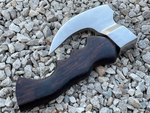 2025 Tùy Chỉnh Handmade Carbon Thép Bánh Pizza Rìu Với Tay Cầm Bằng Gỗ Và Da Tốt Vỏ Bọc Handmade Trục Nhà Bếp Rìu Thịt Rìu - Product Image 3