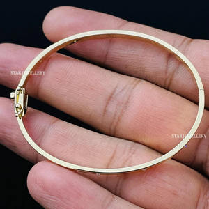 14K Solid <b>Gold</b> Flush <b>Set</b> Natural Diamond Bridal Bracelet Fine Jewelry. - Product Image 4