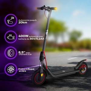 Patinete Eléctrico Urbanglide 400W 25km/h, Almacén en Europa, Patinete de Tres Ruedas con Motor sin Escobillas, Carga Máxima 150kg, Autonomía por 20km - Product Image 3