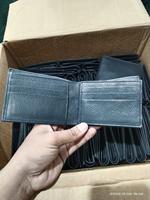 Dompet Pria Kulit Full Grain Fashion Desainer Dapat Disesuaikan Dekorasi Bunga Penutup Ritsleting Slot Kartu Saku Depan Panjang