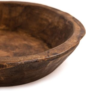 Cuenco de masa de madera-Redondo de 12 "-Cuencos de decoración de madera-Roble español-Centro de mesa de decoración rústica para el hogar-Cuenco de exhibición decorativo - Product Image 6
