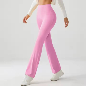 Leggings de yoga évasés pour femmes, coupe slim, taille élastique, respirants, avec logo personnalisé, polyester et élasthanne, nouveau style, best-seller - Product Image 3