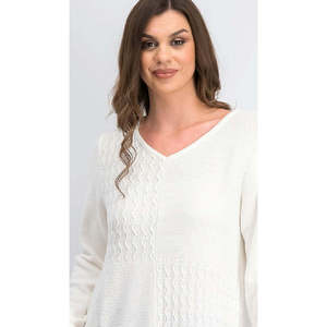 Cardigan Vintage da Donna Karen Scott in Cotone a Maglia Mista, Design Traspirante con Motivo a Trecce, Maglione Bianco alla Moda per l'Inverno, Taglia XS - Product Image 2
