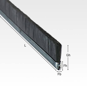<span class=keywords><strong>Brosse</strong></span> en forme de U industrielle avec fil en PP, manche en aluminium, fonction de nettoyage et d'étanchéité, anti-poussière, solution personnalisée - Product Image 5