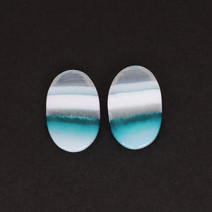 Piedra Preciosa Suelta Creada en Laboratorio, Ágata Azul Encaje, Cabujón Ovalado, Fabricación de Joyas, Anillos Hechos a Mano, Fabricante Mayorista, 23x14mm - Product Image 4