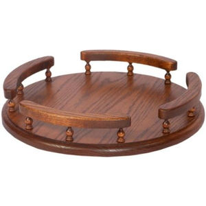 Latest Style Round <b>Wooden</b> <b>Serving</b> <b>Tray</b> With Metal Frame And Handles Food Platter For Kitchen Home Decor Hotel And Restaurant Use - Product Image 2