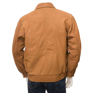 Men's High Quality <b>Genuine</b> Leather Winter Jacket Waterproof Windproof Design Simple Casual Look Lightweight High Street Front - Product Image 2