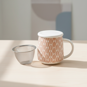 Taza de Gres Esmaltado de Alta Calidad 3460397A-0.35, Multiusos, Estilo Nórdico de Alta Costura, con Tapa Infusora para Café y Té - Product Image 1