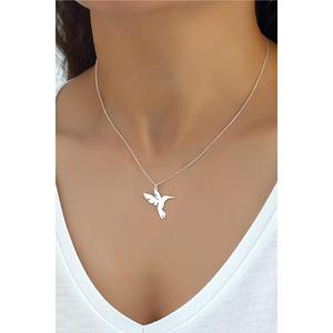 Collar Azuris de Plata de Ley 925 con Diseño de Abeja y Pájaro, Origen Turquía - Product Image 1