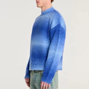 Pull-over personnalisé de haute qualité en coton dépouillé à col rond pour hommes avec logo brodé, anti-rétrécissement et respirant - Product Image 4