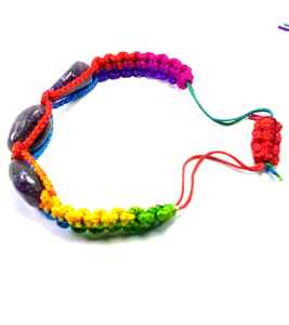 Pulsera de amatista india con hilo de cristal, joyería de piedras preciosas naturales, regalo para hombres y mujeres, meditación energética - Product Image 6