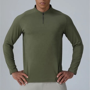 High Quality Performance Running Pullover Custom Logo Print Quarter Zip Tracksuit Set Quick Dry Gym Wear 1/4 Zipper <b>Track</b> <b>Jacket</b> - Product Image 1