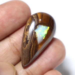 Cabochon d'opale multi feu naturelle en forme de poire Opale australienne Pierres précieuses en vrac Prix de gros - Product Image 3
