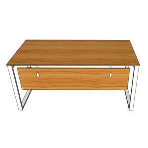 MBamboo 160x80cm Wood Surface <b>Desk</b> with Assembled Iron Legs Simple Design <b>Computer</b> Table for Bedroom Featuring Drawer Cup Holder - Product Image 5