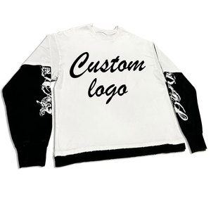 เสื้อยืดแขนยาวคอกลมแขนยาวสำหรับผู้ชายผ้าฝ้ายพิมพ์โลโก้ออกแบบได้ตามต้องการสำหรับทุกเพศเสื้อยืดคอกลมแขนยาวปล่อยว่างสำหรับผู้ชาย - Product Image 3