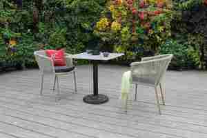 Durable Rope & Wood <b>Garden</b> <b>Table</b> for Patio and Balcony Use - Product Image 3