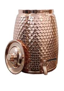Dispensador de agua de metal de cobre pesado martillado a la venta Tanque de agua de cobre de superficie brillante a la venta - Product Image 6