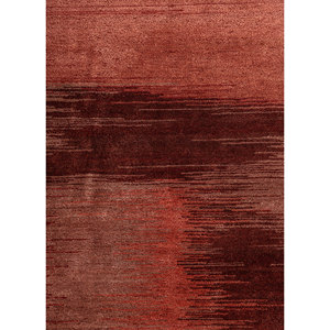 Kavi's Hand Knotted Wool & Bamboo <b>Silk</b> Rug Afterglow Collection <b>Red</b> & Orange Abstract Pattern for Home Eskm-120 - Product Image 3