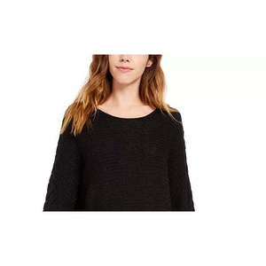 Cardigan Vintage Casual da Donna American Rag, Maglione con Scollo Aperto e Fiocco, Traspirante, Nero, Maniche a Pipistrello, Taglia Autunno Inverno - Product Image 2