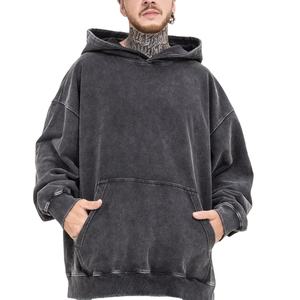 Conjunto de pantalones de chándal con cremallera y parche bordado desgastado personalizado para hombre 100% algodón transpirable lavado ácido otoño - Product Image 3